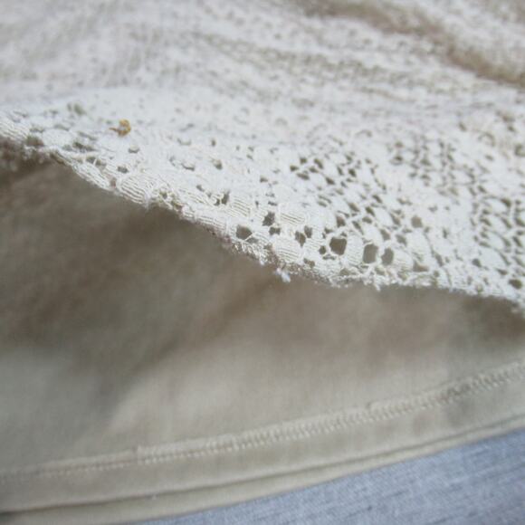 Catherines Skirt Womens 1X Tan Crochet Safari Maxi Handkerchief Hem Boho Peasant - Picture 3 of 7